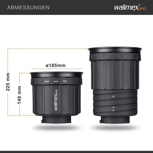 Attacco Walimex pro Zoomspot 2X Bowens Mount 23147