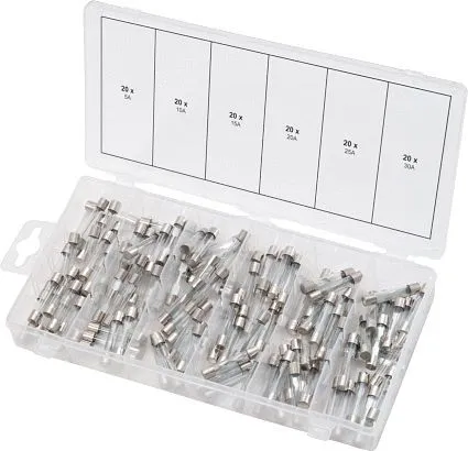 Gamma di fusibili vetro KS Tools 5-30 120 pezzi 970.0270