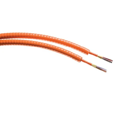 Indoor/Outdoor Distribution Series Interlocking Armor 36 Fiber Fluoropolymer Singlemode 900µm Tight Buffer Giallo oro Plen...