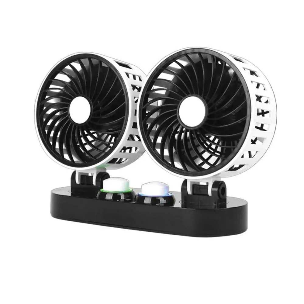 LTC LXWTS4 Double Car Fan 2x 5" 12V Girevole Adjustable, Cigarette Lighter Socket
