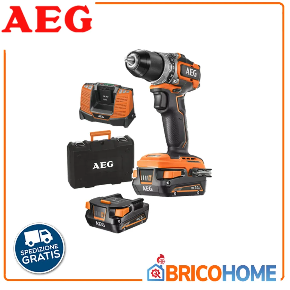 SUBCOMPACT brushless drill driver 18V 2 x 2.0Ah case - AEG Supply