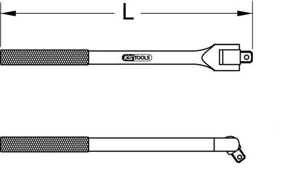KS Tools BRONZEplus Maniglia articolata 1" 380 mm 963.1048