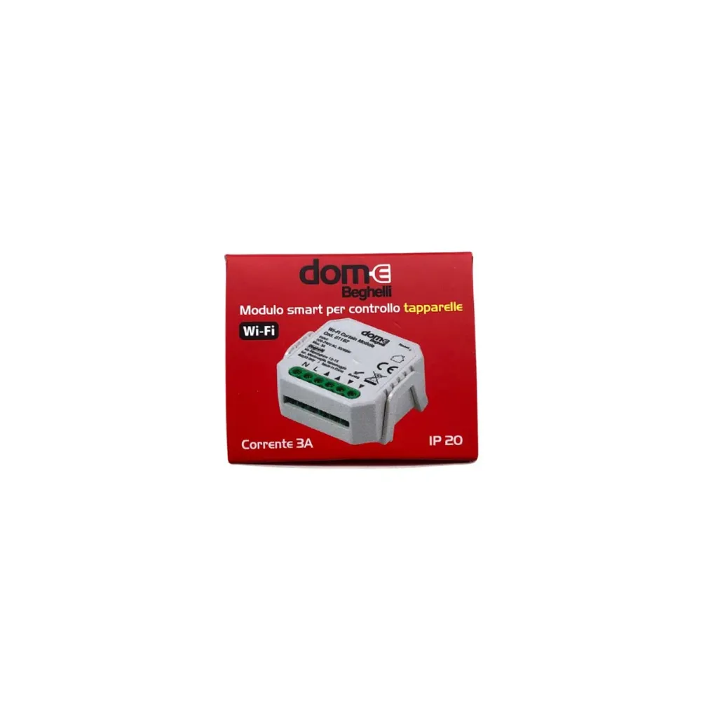 Beghelli Dome 81167 Modulo attuatore Wi-Fi smart per tapparelle e tende compatibile Alexa/Google DIN 3 IP20