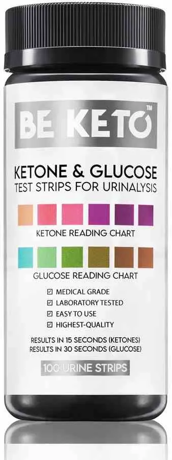 BeKeto Strip Test Glucosio e Chetoni 100 pezzi.