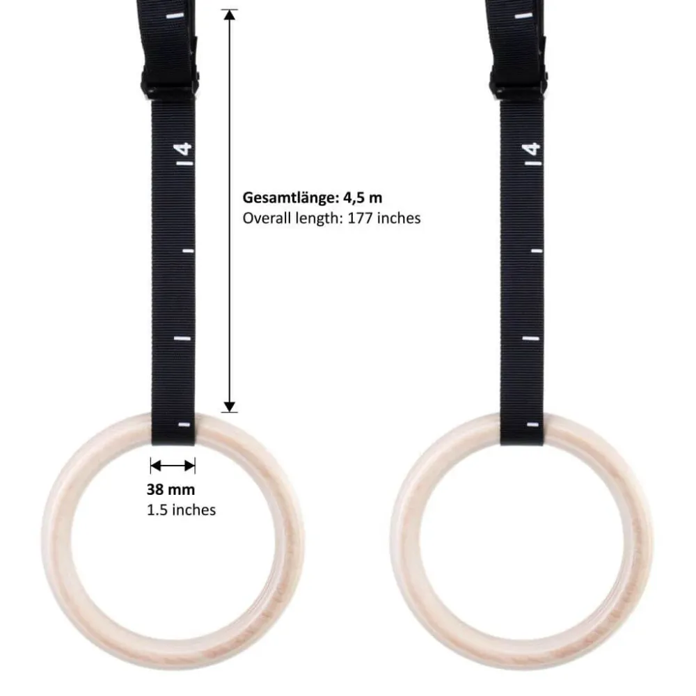 Cinghie per anelli da ginnastica, lunghezza 4,5 m