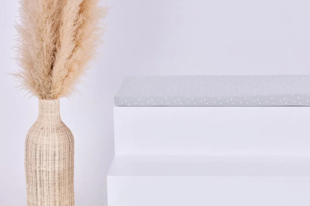 Coprisedile per Ikea STUVA/SMÅSTAD Mussola grigia soffioni