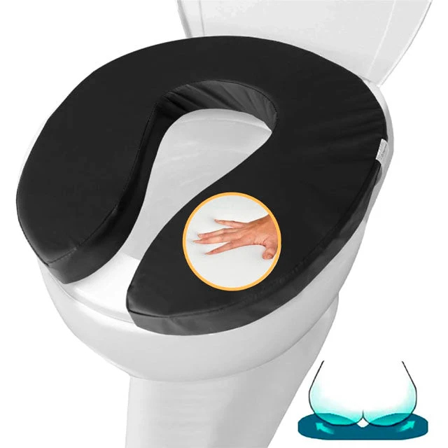 Cuscino Imbottito per WC con Copertura Rimovibile e Cinghie di Fissaggio