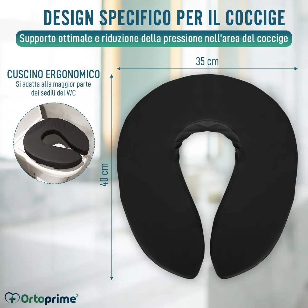 Cuscino Imbottito per WC con Copertura Rimovibile e Cinghie di Fissaggio
