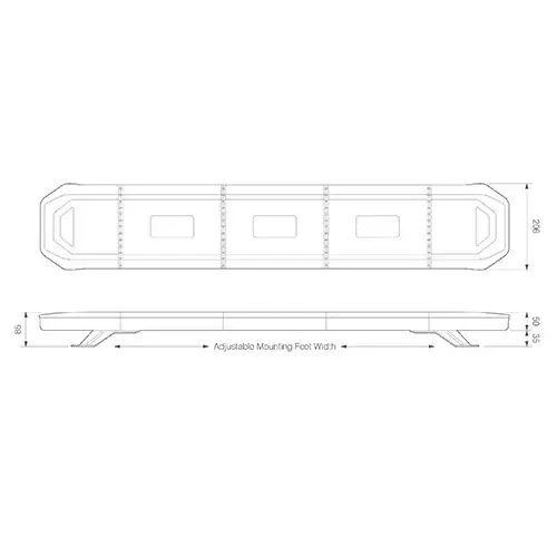 ElectraQuip - Barre luminose LED | R65| 1103 mm | Modulo finale lucido | 10-30v|