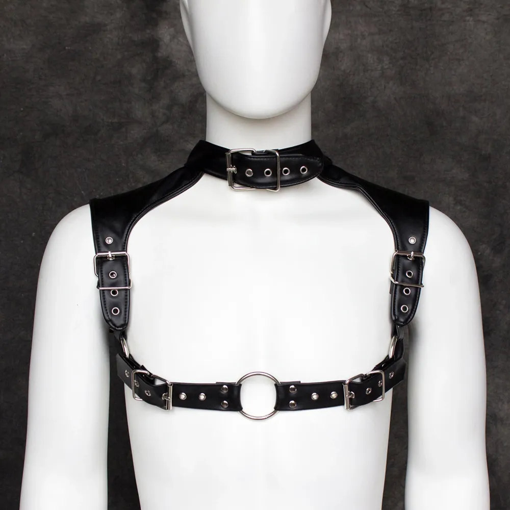 Fixxx - Imbracatura con cinghie da spalla regolabili - Pelle PU - Taglia unica - Nero