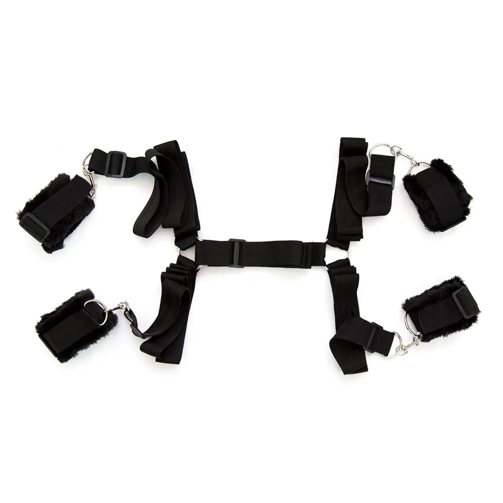 Fixxx - Set di manette da letto e cinghie per bondagerie - Nero