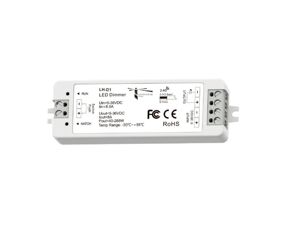 Interfaccia dimmerabile 5-36V per Strip LED monocromatiche