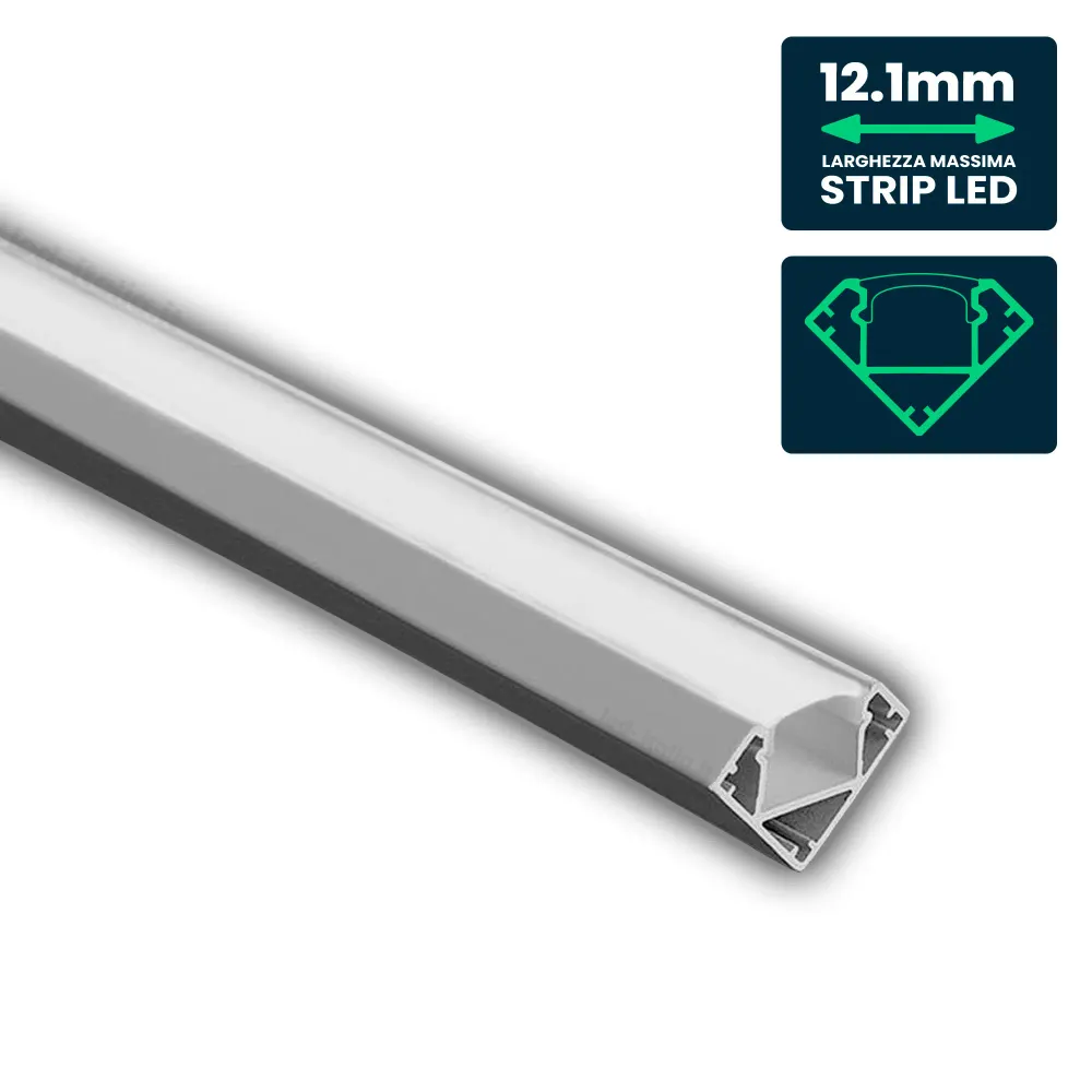 LED Strip Mounting Kit Diffuser Aluminum 2000* 19*19mm Milky