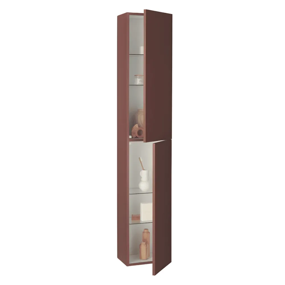 Mobile da bagno sospeso "Sheldon" moderno con doppio modulo top con lavabo