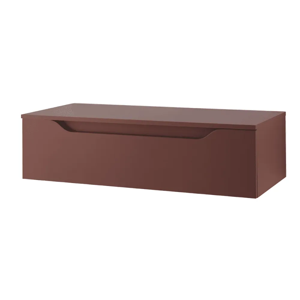 Mobile da bagno sospeso "Sheldon" moderno con doppio modulo top con lavabo