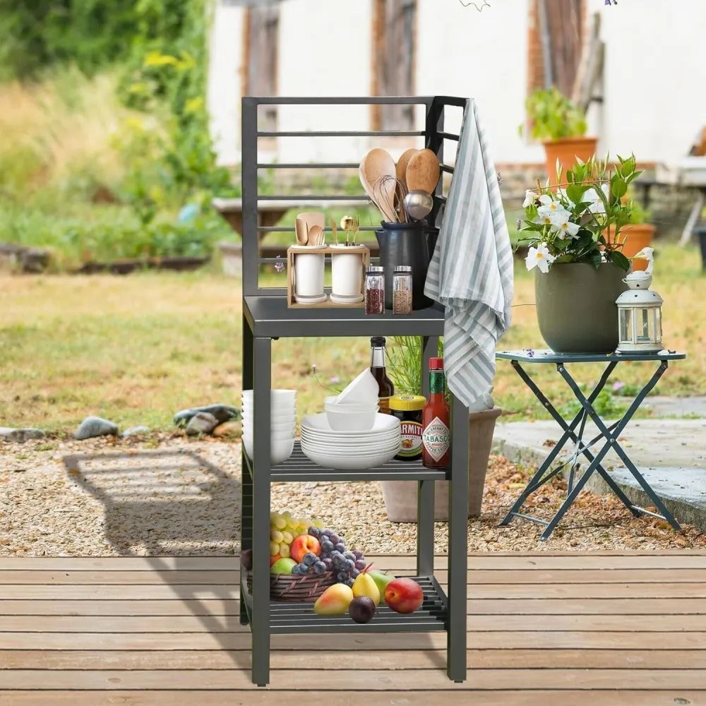Modulo angolo cucina da esterno "Trinidad" struttura alluminio antracite 62 cm