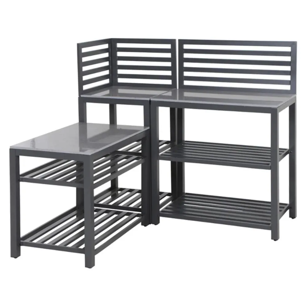 Modulo angolo cucina da esterno "Trinidad" struttura alluminio antracite 62 cm
