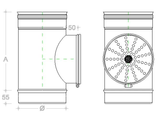 Modulo di compensazione da 230mm MF T acciaio inox AISI 304