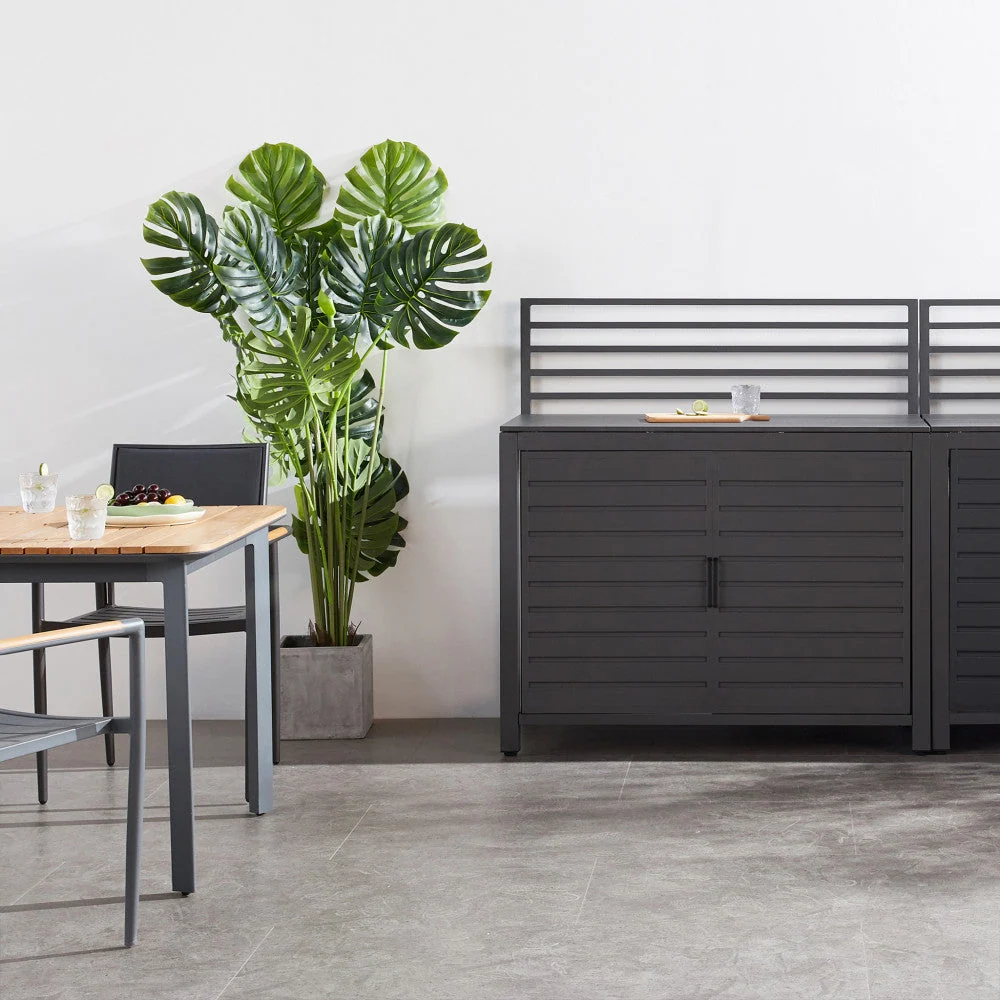 Modulo piano cucina da esterno "Trinidad" struttura alluminio con ante 90 cm