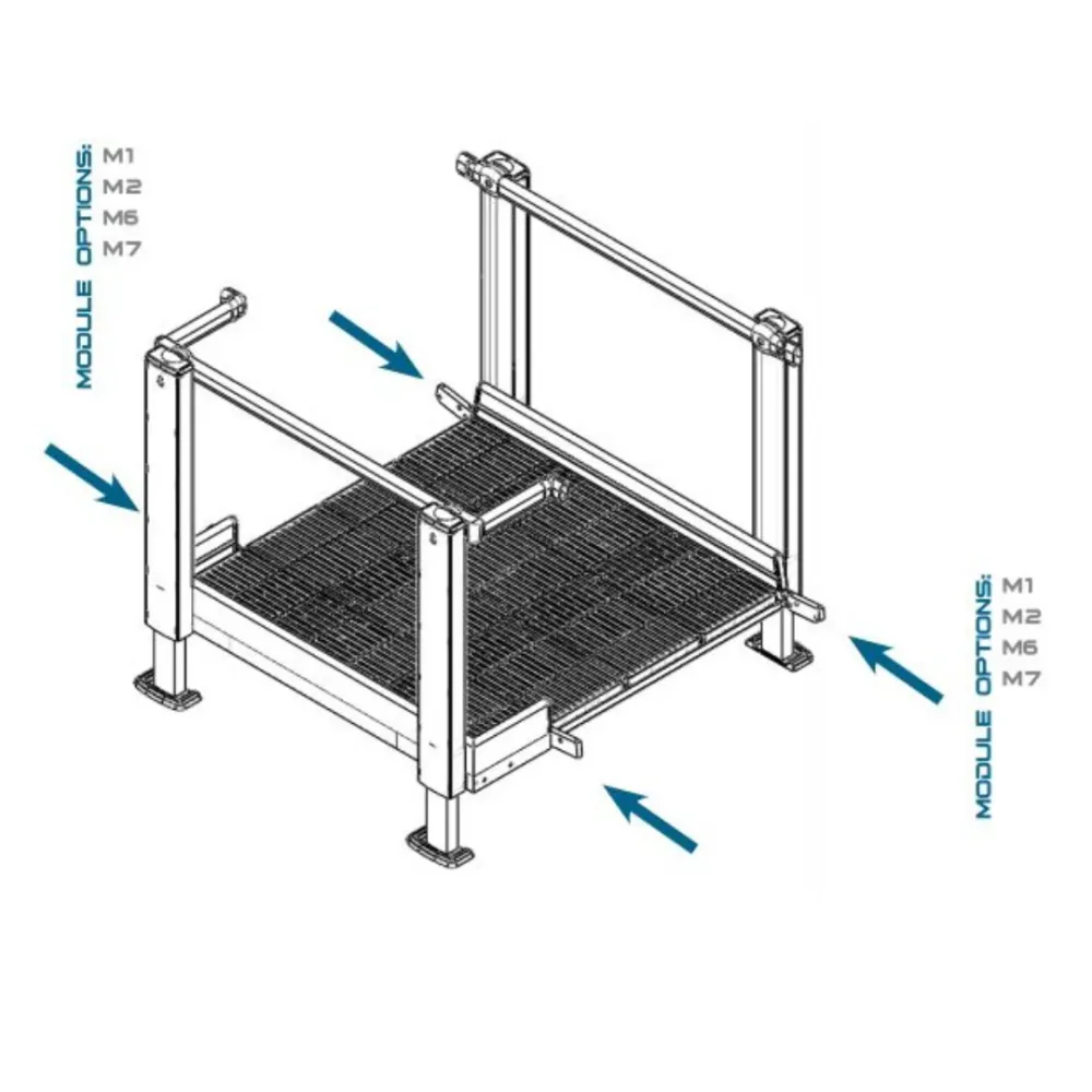 Piattaforma diritta Qramp Modulo 9: 4 'x 4'