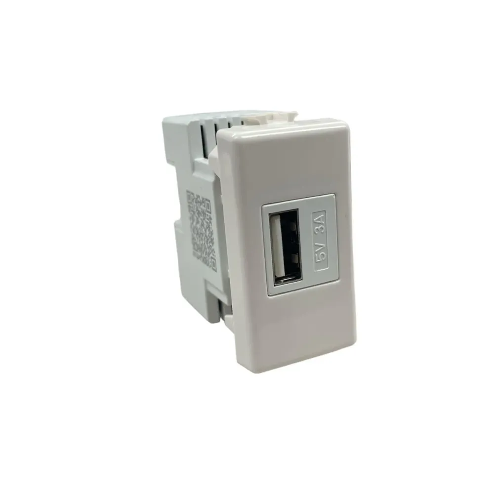 Presa USB Matix 5V 3A 15W Compatibile Bticino AM4285 1 Modulo, Bianco