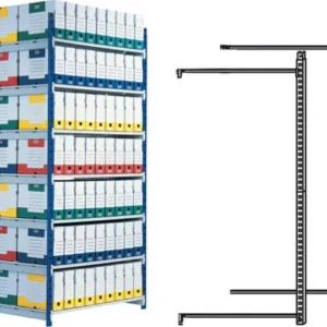Scaffale RANG'ECO - modulo aggiunta - 5 ripiani - 100x70x200 cm - grigio - Paperflow