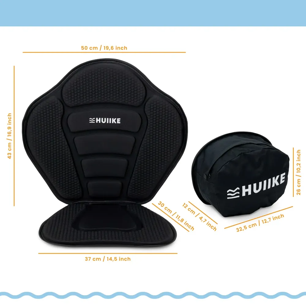 Sedile per paddle surf e kayak con 4 cinghie regolabili Nero