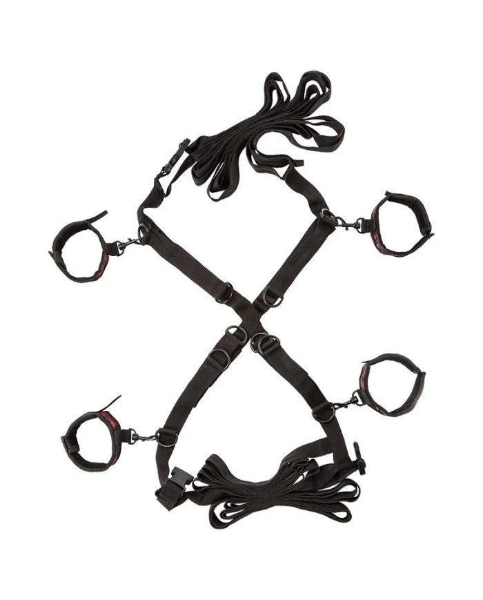 Set bondage da letto Premium Croce sul letto posizione X 4 cinghie BDSM