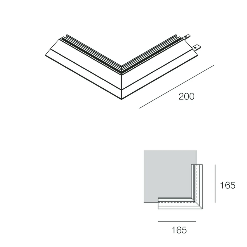 SIDE Profilo angolare esterno scomparsa per luce indiretta per Strip LED