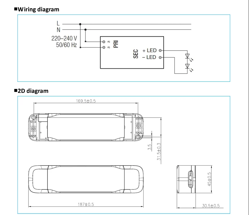 Strip led driver on-off 060w 24vdc