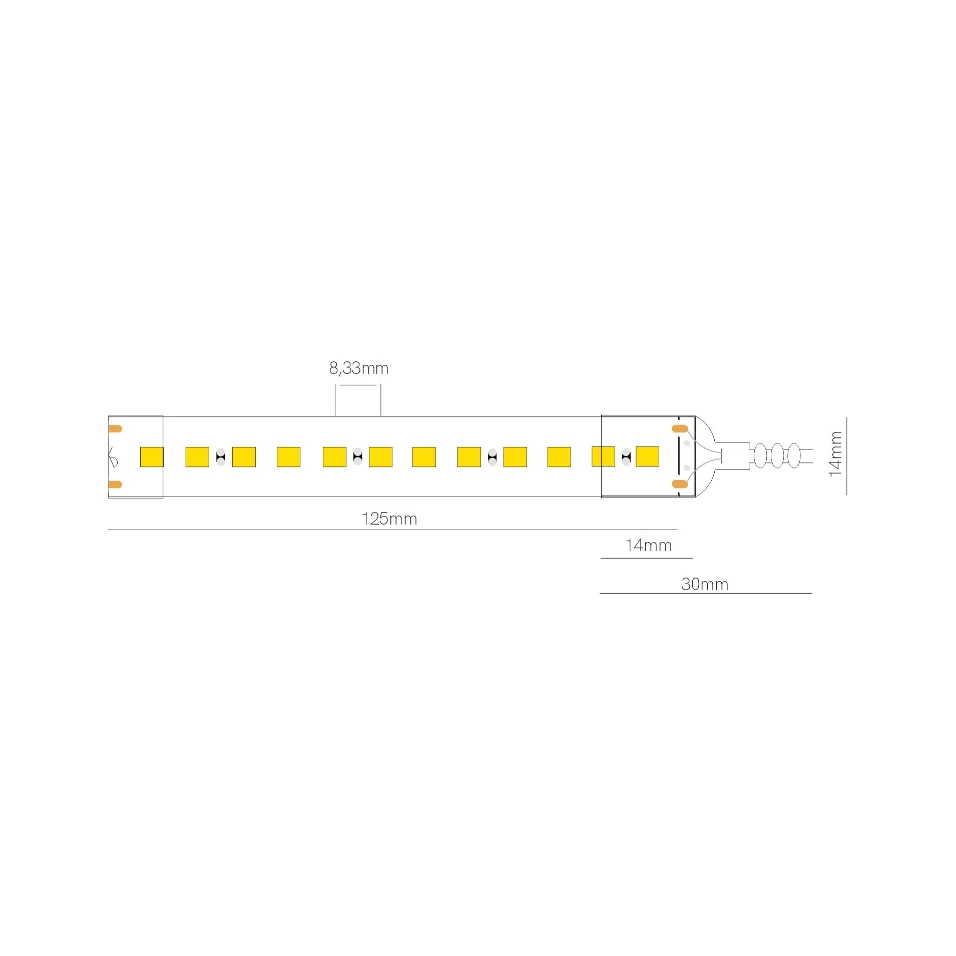 Strip LED FINE-32 CHIP 2835 230VAC 15W/M 6000K IP65 - 50 mt.