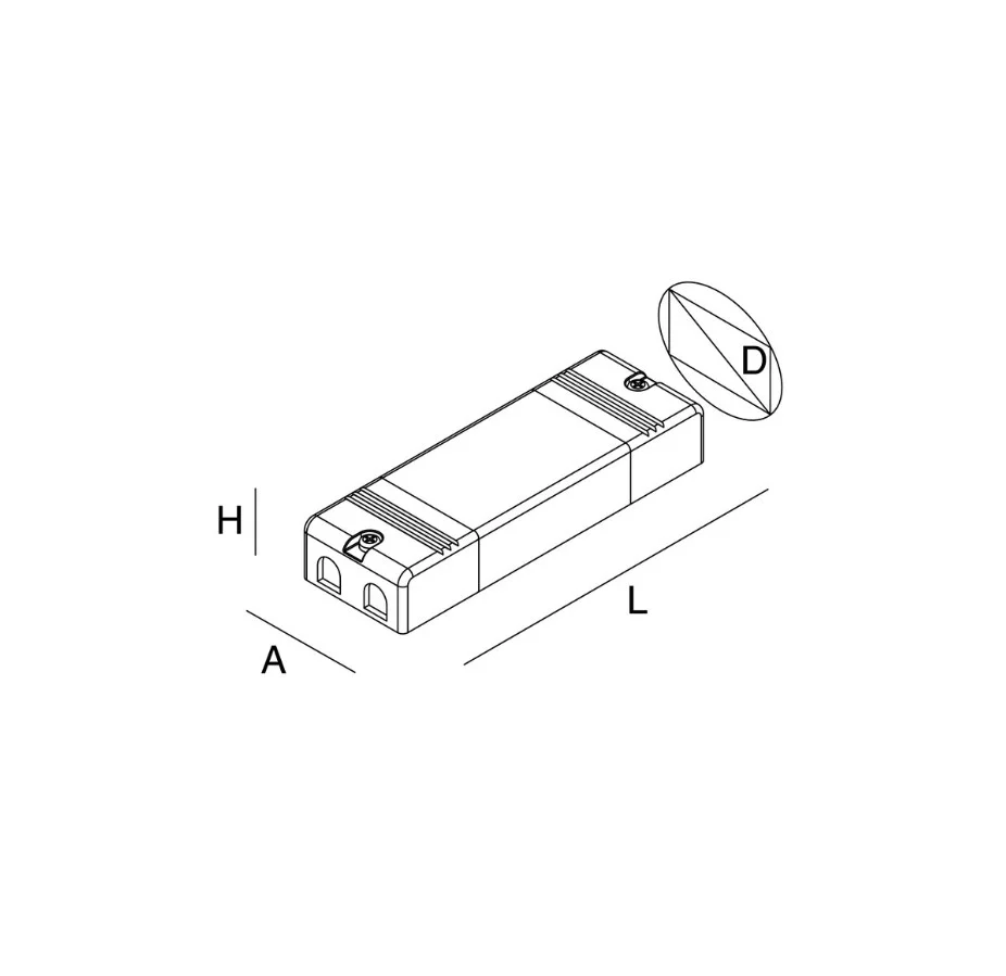 V-30/V-90/V-180 Alimentatore 24V DC 45W per profilo per Strip LED