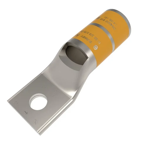 Burndy YA27LNT516 3/0 AWG 5/16" Stud 1 Hole Inspection Window Tipico Barrel Copper Terminal Lug