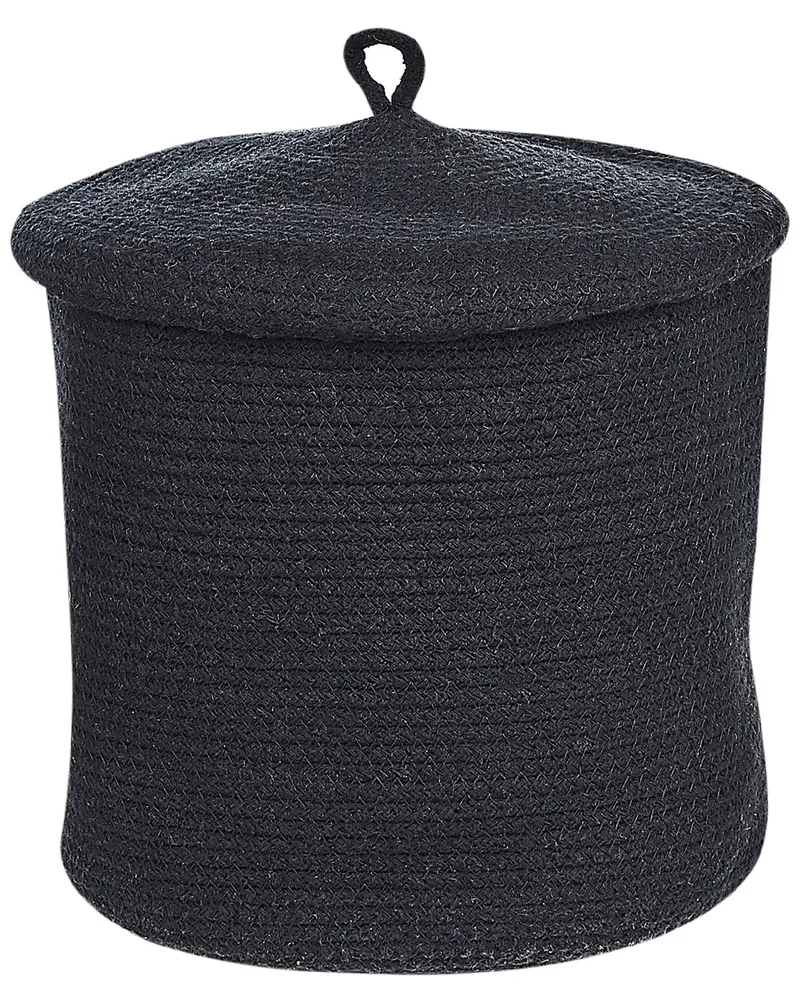 Set 2 Cotton Baskets Lids Nero puro SILOPI