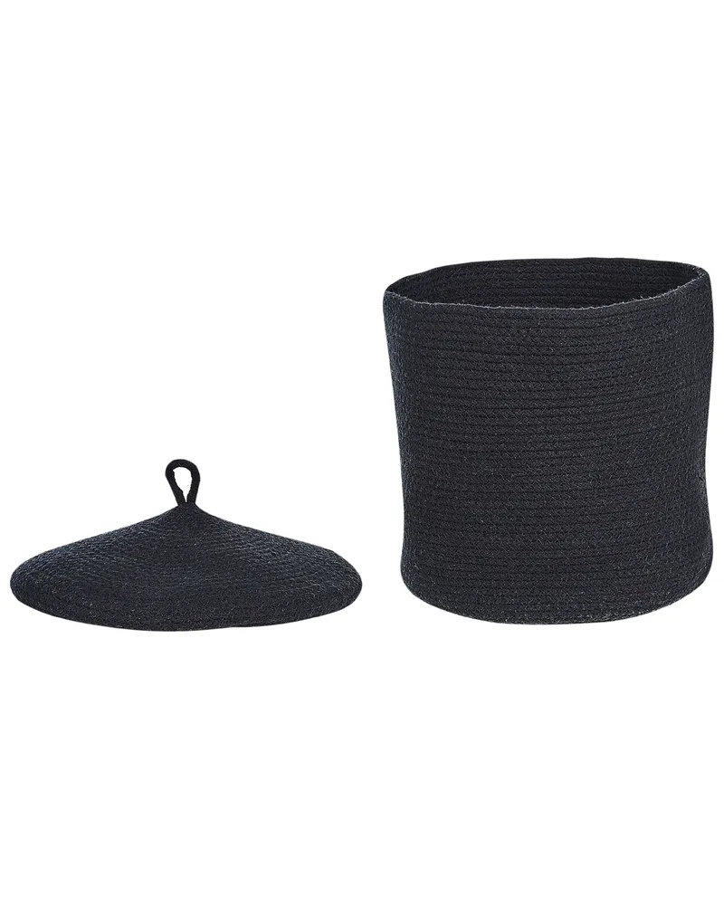 Set 2 Cotton Baskets Lids Nero puro SILOPI