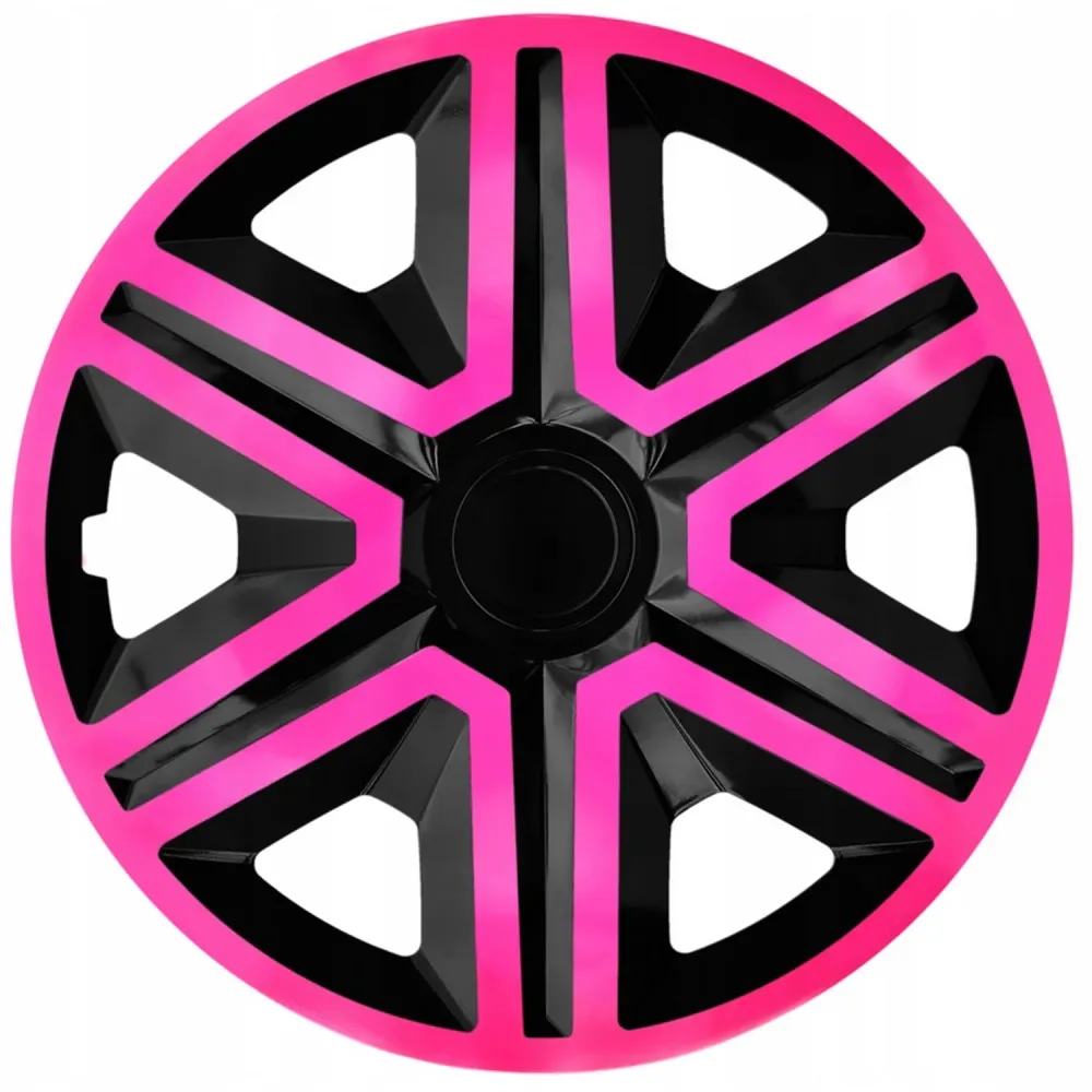 Certificato CE NRM 16" Wheel Covers Hubcaps Universal 4 PCS Nero puro Pink Weather Resistant Heavy Duty