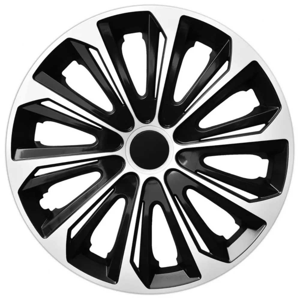 NRM 14" Wheel Covers Hubcaps Adattabile Extra Strong 4 PCS Easy Assembly Black White
