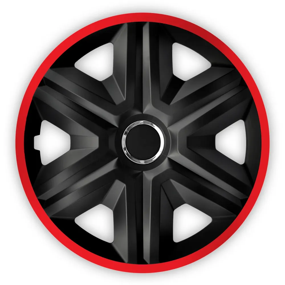 NRM 14" Wheel Covers Hubcaps Universal 4 PCS Heavy Duty Comodo Assembly Black Red