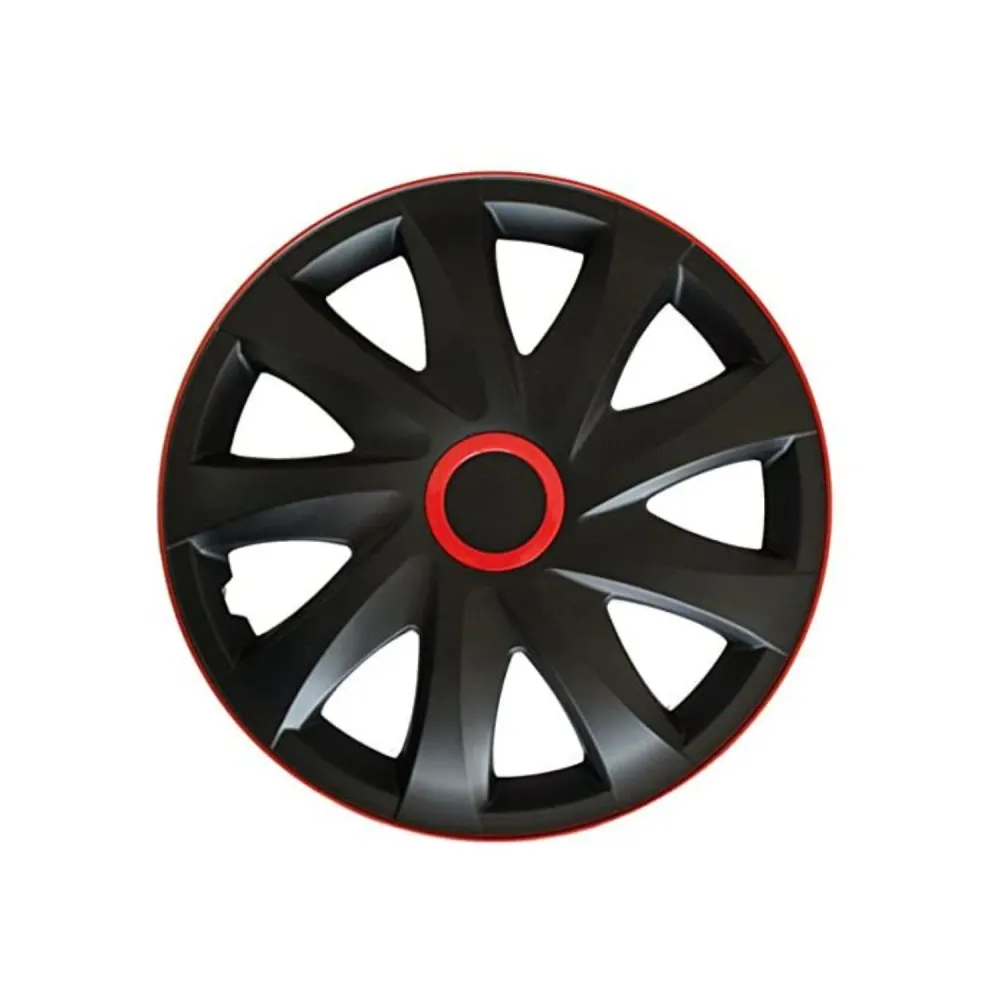 NRM 14" Wheel Covers Hubcaps Universal 4 PCS Black Red Agevole Assembly Weather Resistant