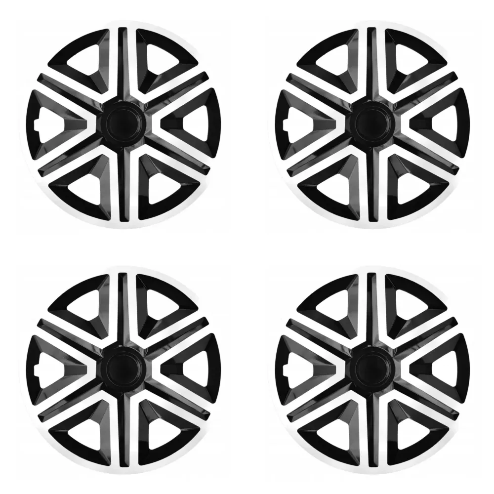 NRM 14" Wheel Covers Hubcaps Versatile Set 4 PCS Car Weather Resistant White Black