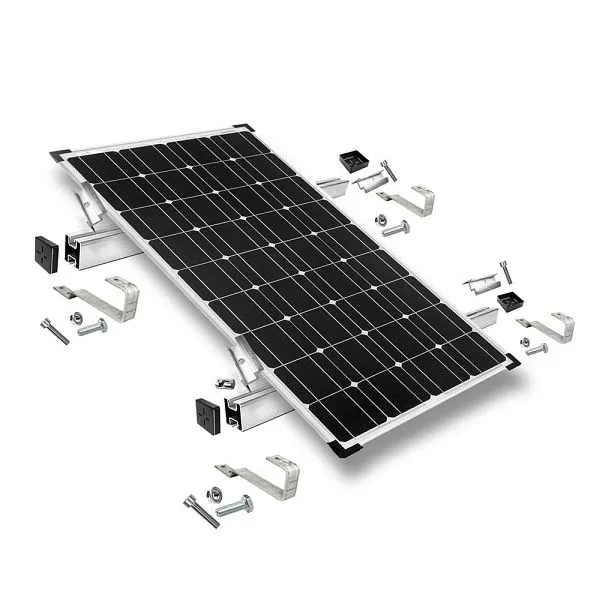 Kit di montaggio Offgridtec con gancio per tetto coda liscia per installazione su tetto spiovente 1 telaio per pannello so...