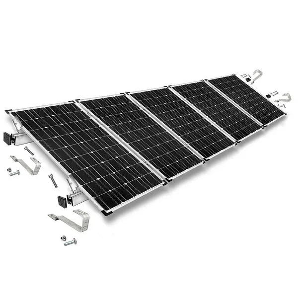 Kit di montaggio Offgridtec con gancio per tetto coda liscia per installazione su tetto spiovente 5 pannelli solari altezz...