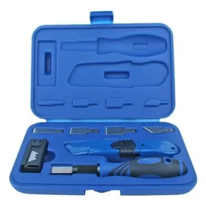 Kit raschietto pieghevole ProGlass una custodia di plastica con raschietto piccolo e coltello universale FKM-145