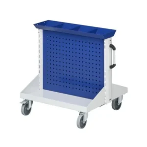 Vassoio di base per auto ANKE e pannelli lamiera forata; 800x720x750 mm; RAL 7035/5010; con 1x vassoio con 1/4 divisione 2...