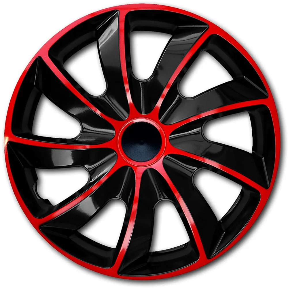 Certificato TÜV Set hubcaps 13" QUAD red-black 4 pieces