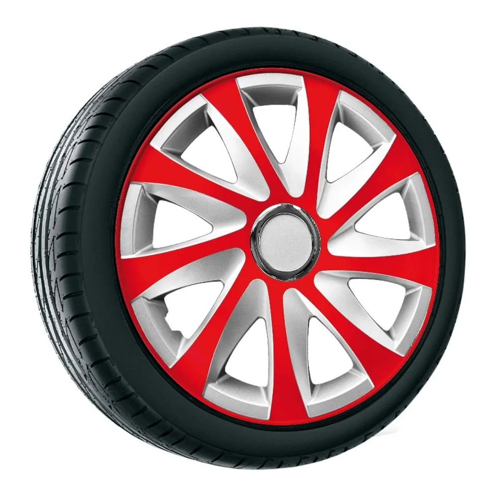 NRM EXTRA DRIFT RED SILVER 15'' hubcaps red-silver 4 pieces