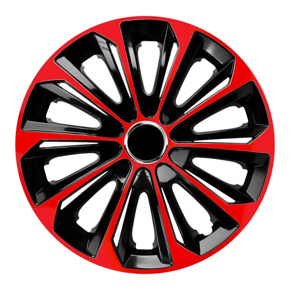 Parafango Alluminio NRM PIÙ STRONG RED BLACK 15'' hubcaps red-black 4 pieces