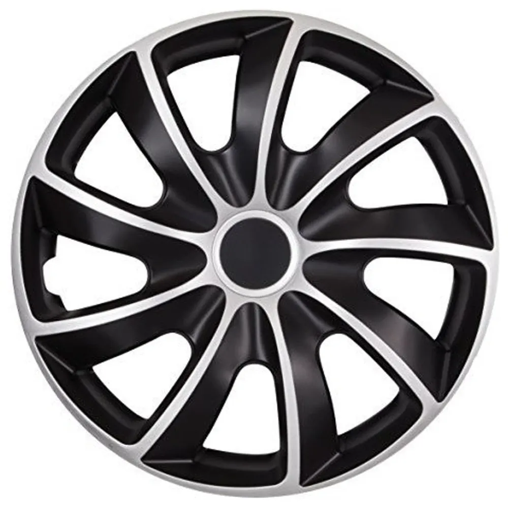 Universal hubcaps 13" NRM QUAD BICOLOR nero notte and silver 4 pieces