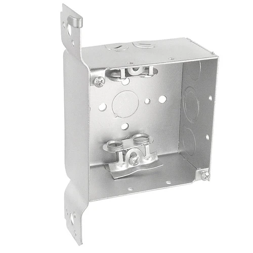 4 Inch Square Bracketed Junction Box 2-1/8 Inch Deep Welded Mc/Bx Clamps 52171-WBBX (pack 35)
