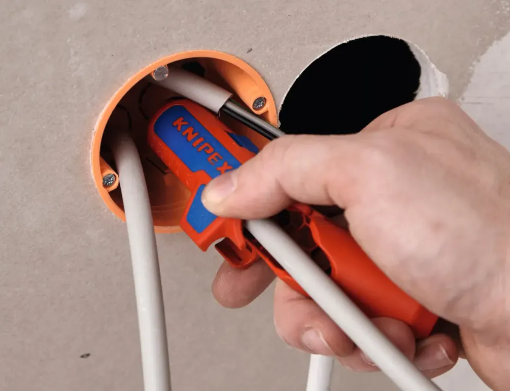 KNIPEX Utensile spelacavi molla universale ErgoStrip, Per ? Cavo: 813 mm